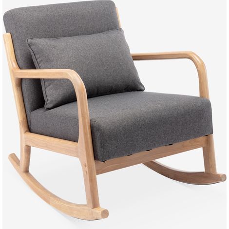 Mecedora estilo escandinavo de madera y tela