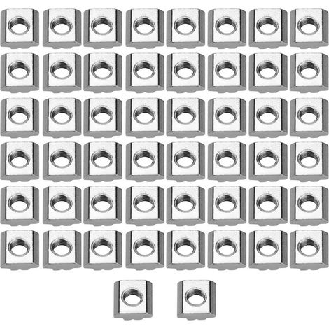 Écrou coulissant en T en acier au carbone, 50 pièces, pour accessoires de profil en aluminium série 30 (M8166) (1/5)