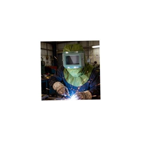 Visière de protection, capuche de sablage verte, visière carrée remplaçable de 27 cm, casque résistant à l'abrasion pour protection industrielle contre la poussière, le sable et les débris (1/4)