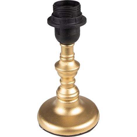 Pied de Lampe en Bois Coloris Doré Socle pour Luminaire de Table Ø 10 x 20 cm - PANGIVO (1/2)