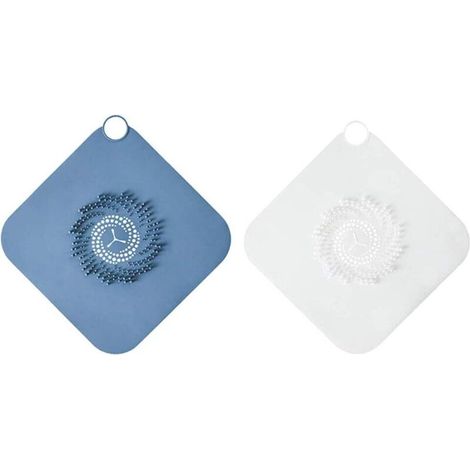 Passoire à Cheveux pour évier de Vidange, 2 Pièces de Couverture de Drain de Douche en SiliCône, Attrape-Cheveux, Filtre de Piège à Cheveux à Drain Carré pour Salle de Bain et Salle de Douche-Fei Yu (1/5)