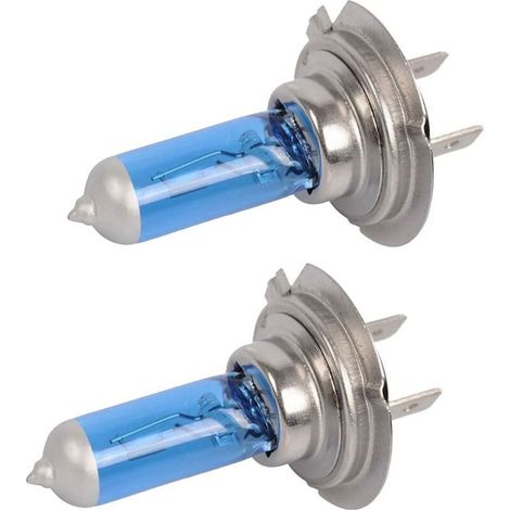 Lot de 2 ampoules H7 xénon gaz halogène 6000K 55W, blanc, remplacement phares – DELKEVIC