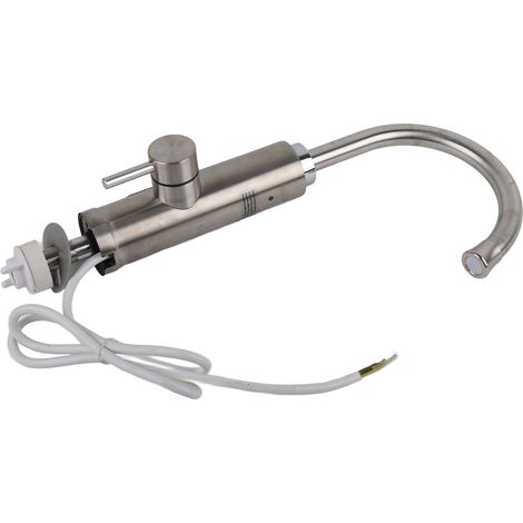 Robinet chauffant électrique instantané sans réservoir en acier inoxydable pour cuisine ménagère, eau chaude et froide double usage (1/5)