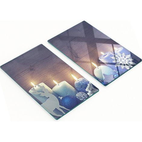 Tableros de vidrio templado con dise帽o decorativo para decoraci贸n navide帽a, 2x30x52 cm