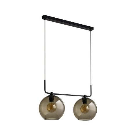Suspension Nowodvorski Monaco noir verre 2xE27 65cm