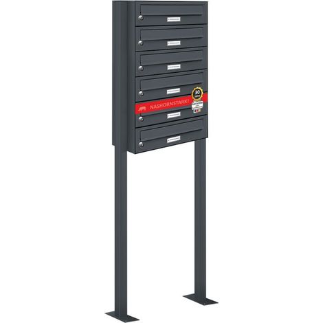 6er Standbriefkasten Anlage Freistehend RAL 7016 - Anthrazit (1/5)