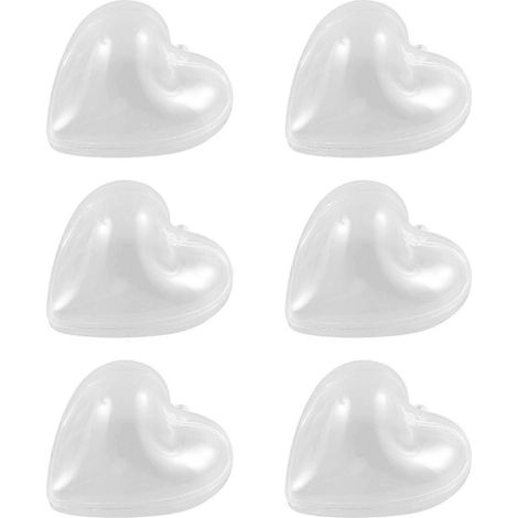 Lot de 12 boules de Noël transparentes incassables en forme de cœur, parfaites pour les cadeaux et décorations de fêtes. (1/5)