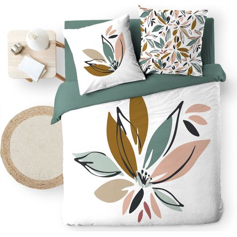 Parure de lit 3 pièces 240 x 220 cm – Coton 42 fils – OCTAVIA Cèdre (1/5)