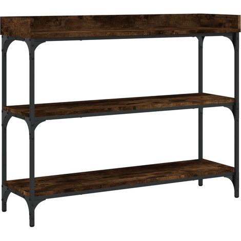Maison Exclusive - Mesa consola con estantes roble ahumado 100x30