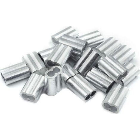 20x Manchons à sertir en aluminium avec ble embouts 4.0 mm Ferrules en aluminium, clip à sertir, manchons de presse, manchons à sertir, connecteurs pour câbles métalliques (1/5)