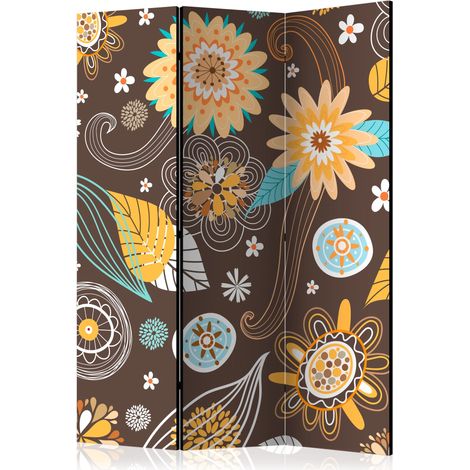 Paravento - Transparent flowers [Room Dividers] - 135x172 (1/4)