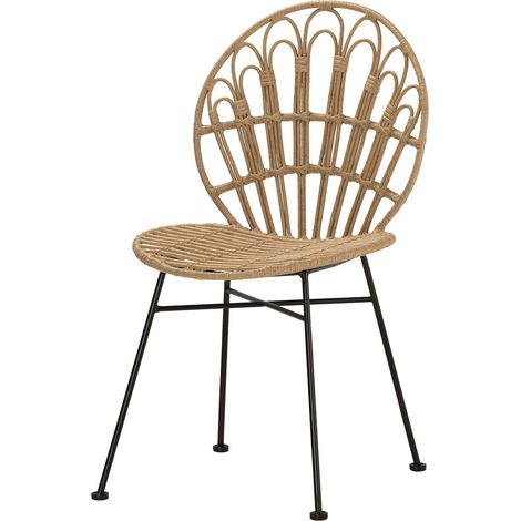 Natürlicher synthetischer Rattanstuhl Schwarz 53X56X82 Cm (1/5)