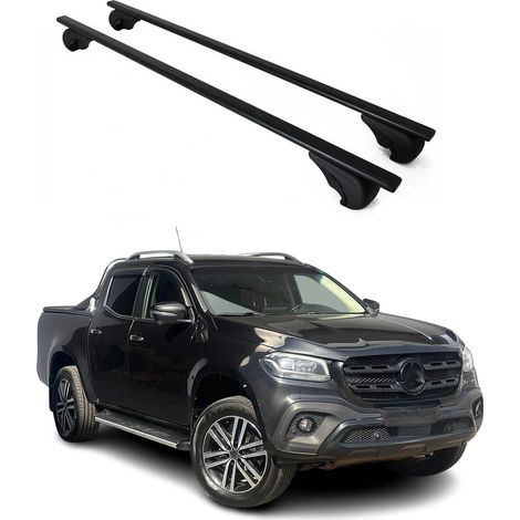 OMAC Dachträger Querträger für Mercedes X Klasse 2017-2020 – Abschließbar – Max. 75 kg – 2 Stangen Stahl Schwarz (1/5)