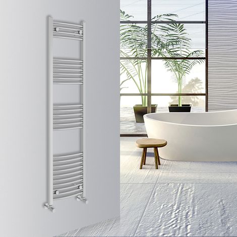 WarmeHaus Curved Bathroom Heated Towel Rail 1600x400mm Chrome
