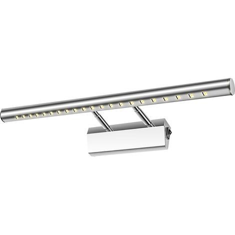 Lampe Salle de Bain Mirroir LED 5W Applique Murale Lumière Tableau Étanche IP44 Réglable 180°avec Interrupteur en Acier Inoxydable Éclairage Décoration Meuble WC Toilette Maquillage 40cm (1/5)