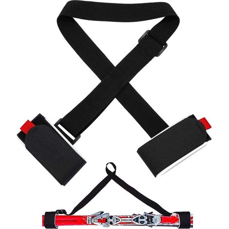 Réglable Sangle de Ski,Sangle Porte-Ski,Bandoulière de Ski,Ski Fixation,Porte-Épaules Porte Skis,pour Transporter Facilement des Skis et des Pôles (1/5)