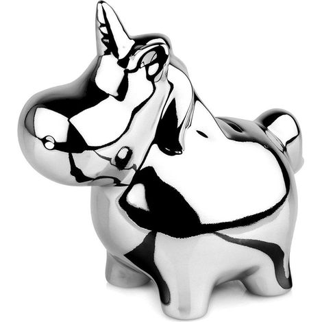 Ceramic piggy bank silver mirror 18x105 cm