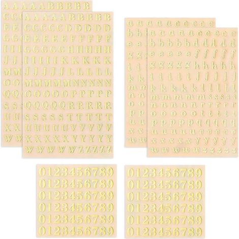 6 Stück goldene Buchstabenaufkleber, kleine selbstklebende Buchstabenaufkleber, goldene Buchstabenaufkleber für Scrapbooking, Bastelarbeiten und DIY-Kunst (1/4)