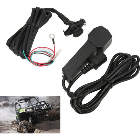 Control remoto portátil para cabrestante de 12 V con cable de 2,7 m (9 pies), eléctrico, manual e impermeable para ATV y UTV.