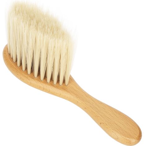 Spazzola Collo Professionale – Manico in Legno di Faggio e Setole in Nylon Morbido, Design Ergonomico – Ideale per Parrucchieri e Pulizia Auto (1/5)