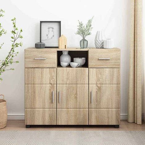 Sideboard Sonoma oak 88.5 x 30.5 x 73 cm Engineered wood vidaXL (1/5)