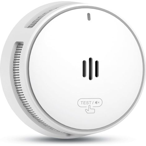 Détecteur de Fumée Pile de 10 Ans, Alarme Incendie avec Fonction Silence à Distance, Conforme à la Norme EN14604, Bouton Test/Silence Détecteur Fumée pour la Maison et Appartement (1 Pack) (1/5)