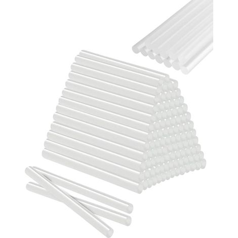 50 Bâtons de Colle Thermofusible 7x100 mm Taille Universelle, Transparents & Durables (1/5)