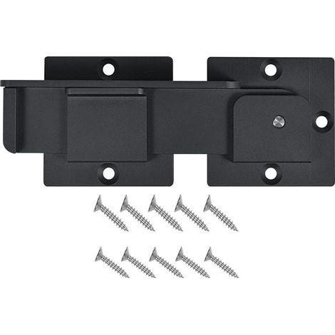 Loquet de portail rabattable de 19,1 cm avec trou de cadenas, loquet de porte réglable en alliage d'aluminium robuste de 4 mm pour porte coulissante et battante, portail extérieur, clôture (1/5)