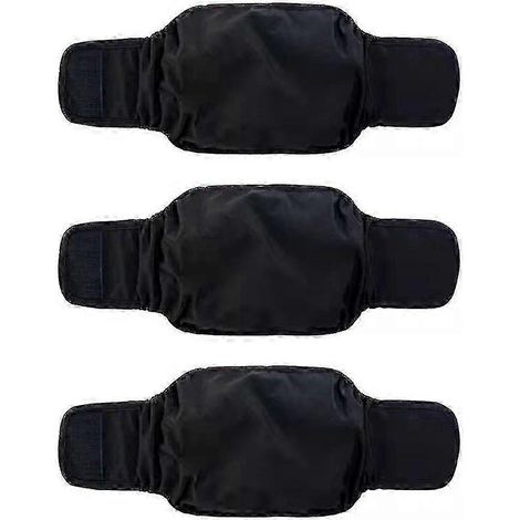 Paquete de 3 pañales para perros machos, fajas lavables para cachorros, súper absorbentes y cómodas - 26 (S Negro)