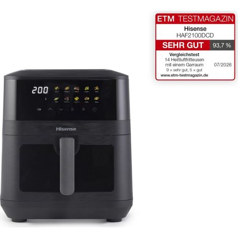Hisense HAF2100DCD Heißluftfritteuse 7,7 Liter schwarz (1/5)