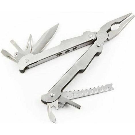 TrAdE Shop Traesio - Pinza Tascabile Multifunzione Con 15 Funzioni In Acciaio Con Astuccio Utensile - (1/3)