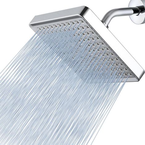 Hochdruck Regendusche 15cm Quadratisch, Einstellbarer Winkel, Chrom-Finish, Werkzeuglose Montage (1/5)