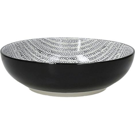 Insalatiera 25 cm Chakra in porcellana nero maiolicata