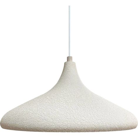 Lustre vintage E27 Ø35 cm en blanc – Lampe suspendue pour salon, chambre, salle à manger – Câble ajustable 120 cm, compatible LED
