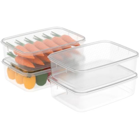 3.5L4 Boîte Conservation Alimentaire, Conteneur Alimentaire, Boîte de Rangement, Récipient de Congélateur avec Couvercle, Sécuritaire au Micro-ondes, (1/3)