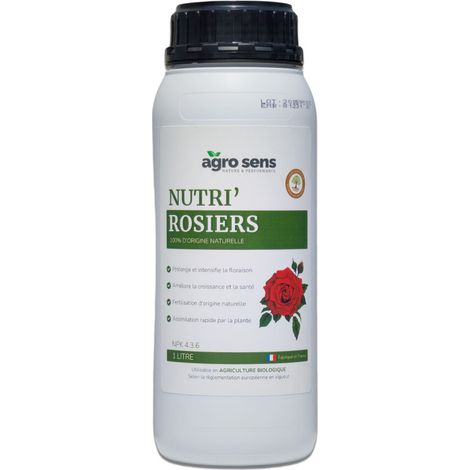 Nutri Rosiers - Engrais liquide pour rosiers et plantes fleuries - 1 litre (500 litres de préparation) (1/3)