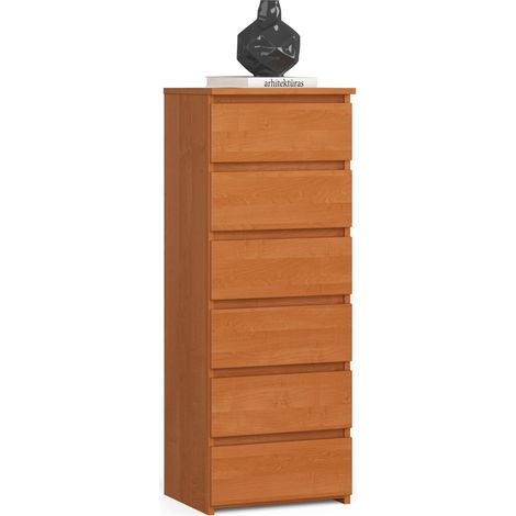 Commode AKORD CL6 Aulne 40 cm 6 tiroirs façade Aulne 40x35x109 cm