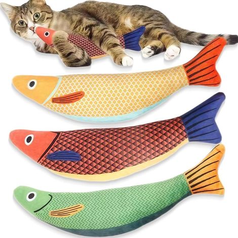 Elkuaie Fish Cat – Forme de poisson réaliste avec couleurs vives – 3 pièces (1/5)