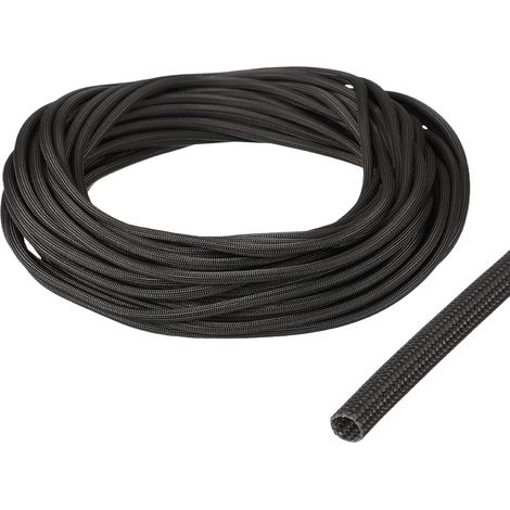 Gaine Cable Electrique 3.5mm ID 15 Mètre de Longueur Haute Température Manchon en Fibre de Verre, Noir (1/5)