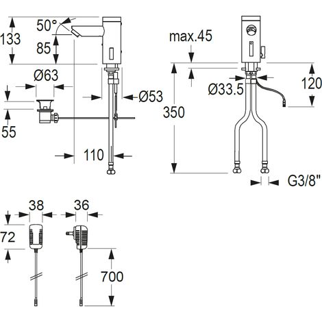 lino Standarm.elek.L10,IR,Click Bat.m.Misch.o.AblG.chrom