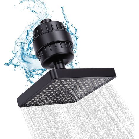 Pommeau de douche filtré, haute pression avec filtre pour eau dure, adoucisseur de pluie, luxe,Filtre à 25 couches 6 pouces (1/5)