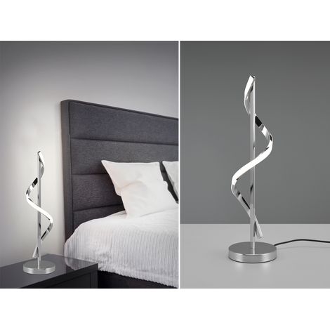 Große LED Tischleuchte ISABEL Spirale in Chrom, Höhe 56cm (1/5)