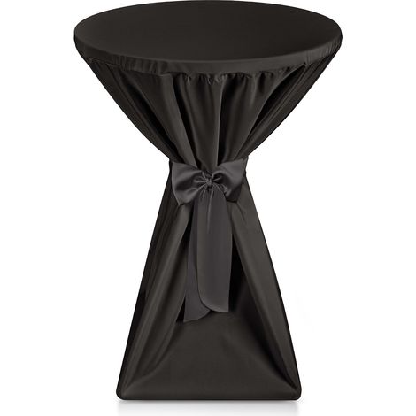 Housse de table haute Premium, Ø70-75cm, noir