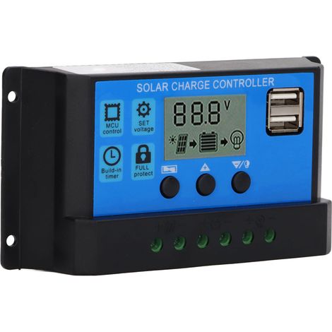 Régulateur solaire PWM 12V/24V 100A avec écran LCD, chargeur photovoltaïque MPPT pour panneau solaire (1/5)