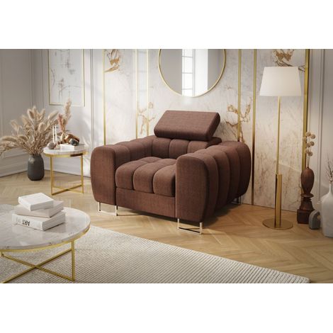 Sessel Designersessel BASTIEN in Stoff Gemma Pflaume