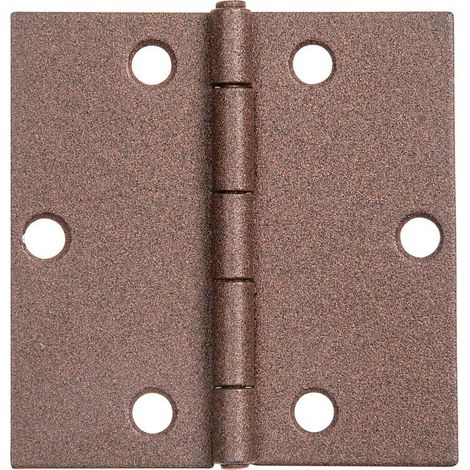 Charnière DURAVIS® 60 x 60 x 1 mm, carré, matériau : Acier, bleu galvanisé, surface : brun noyer, avec tige en acier inoxydable (1/3)