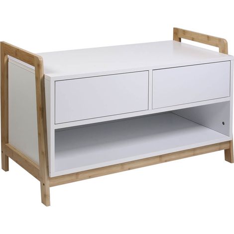 TARNBY - Meuble de Rangement Naturel et Blanc (1/5)