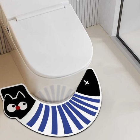 Tapis de Bain Caoutchouc Antiglisse Design Moderne Noir Facile à Sécher Pour Maison Entière (1/4)