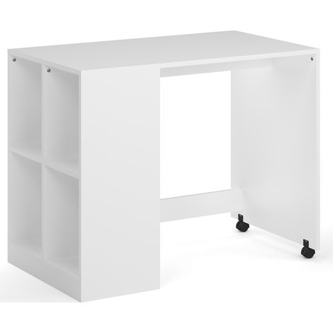 Kudl - Kids Under Desk with Built in Side Storage - MDF/Wood - L52.5 x W90 x H71 cm - White