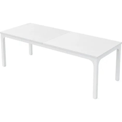Mesa de Comedor para 6 a 8 Personas, Estilo Industrial, Metal y MDF Blanco, 200 x 70 x 75 cm (1/5)